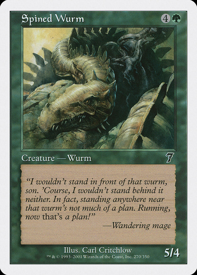 Spined Wurm [Seventh Edition] MTG Single Magic: The Gathering    | Red Claw Gaming