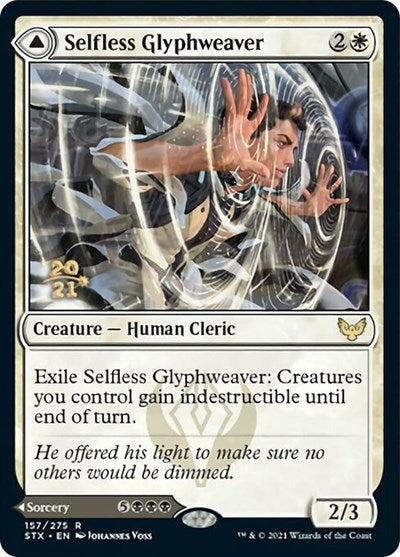 Selfless Glyphweaver // Deadly Vanity [Strixhaven: School of Mages Prerelease Promos] MTG Single Magic: The Gathering    | Red Claw Gaming