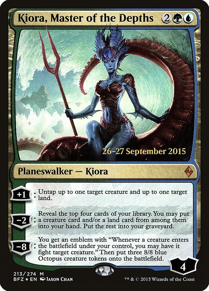 Kiora, Master of the Depths [Battle for Zendikar Prerelease Promos] MTG Single Magic: The Gathering    | Red Claw Gaming