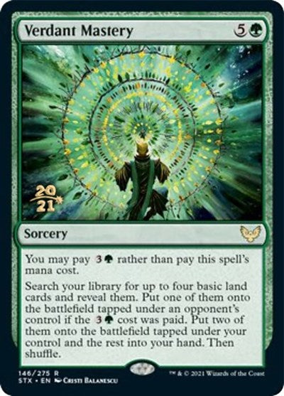 Verdant Mastery [Strixhaven: School of Mages Prerelease Promos] MTG Single Magic: The Gathering    | Red Claw Gaming