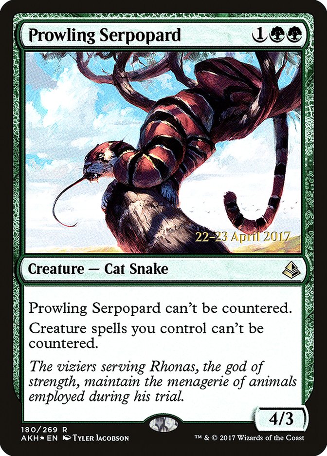 Prowling Serpopard [Amonkhet Prerelease Promos] MTG Single Magic: The Gathering    | Red Claw Gaming