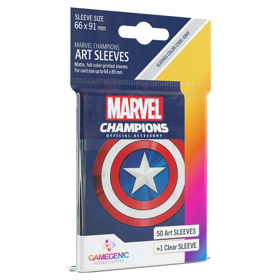 Sleeves: Marvel Champions Captain America (50) Card Sleeves Gamegenic    | Red Claw Gaming