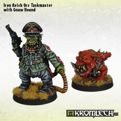 Iron Reich Orc Taskmaster with Gnaw Hound (2) Minatures Kromlech    | Red Claw Gaming