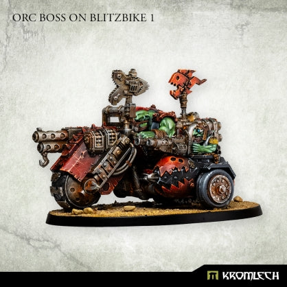 Orc Boss on Blitzbike 1 Minatures Kromlech    | Red Claw Gaming