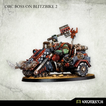 Orc Boss on Blitzbike 2 Minatures Kromlech    | Red Claw Gaming