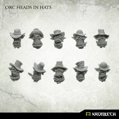 Orc Heads in Hats (10) Minatures Kromlech    | Red Claw Gaming