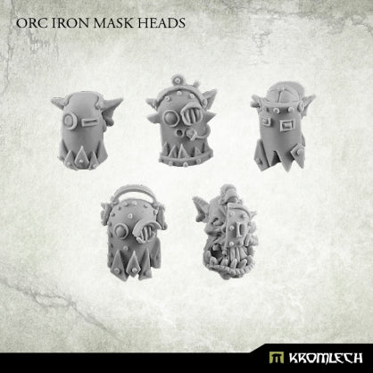 Orc Iron Mask Heads (10) Minatures Kromlech    | Red Claw Gaming