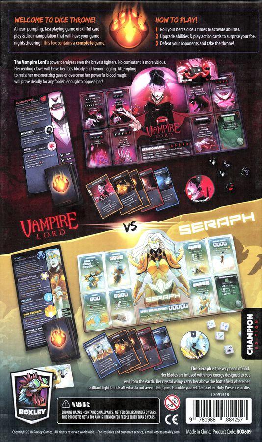 Dice Throne: Season Two – Seraph Vs Vampire Lord Board Games Universal DIstribution    | Red Claw Gaming