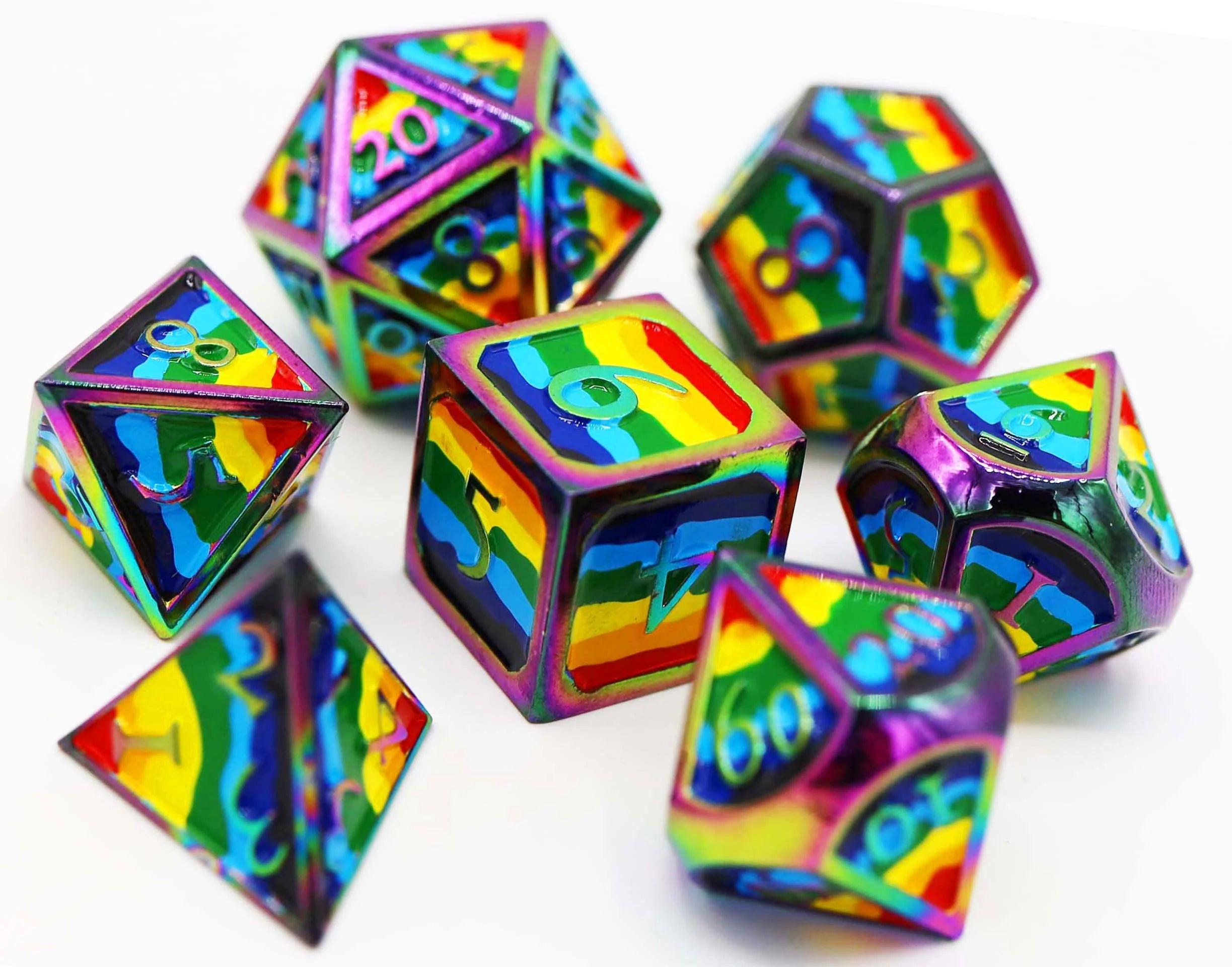 RAINBOW PRIDE FLAG - RPG SET Dice & Counters Foam Brain Games    | Red Claw Gaming