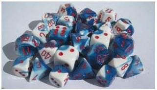 Gemini Astral Blue with Red 16mm D6 Dice Chessex    | Red Claw Gaming