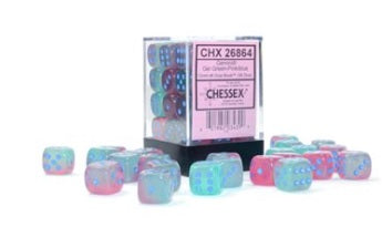 Gemini GEL GREEN-PINK/BLUE LUMINARY 12MM DICE BLOCK Dice Chessex    | Red Claw Gaming