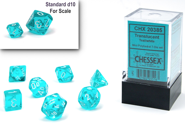 Copy of BOREALIS MINI-POLYHEDRAL 7-DIE SET LIGHT BLUE LUMINARY Dice Chessex    | Red Claw Gaming