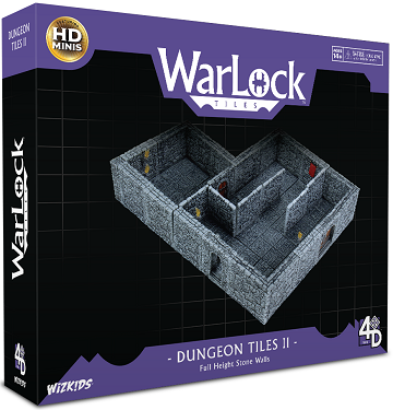 WARLOCK DUNGEON TILES II: FULL HEIGHT STONE WALLS Minatures Wizkids Games    | Red Claw Gaming