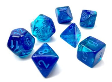 Gemini Blue-Blue/Light Blue 7 Die Set Dice Chessex    | Red Claw Gaming