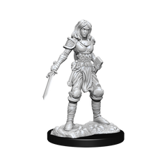 Pathfinder Deep Cuts Unpainted Miniatures: Female Human Fighter Minatures Wizkids Games    | Red Claw Gaming