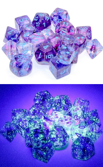 NEBULA 36D6 NOCTURNAL/BLUE LUMINARY 12MM Dice Chessex    | Red Claw Gaming