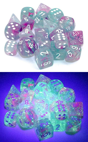 NEBULA 36D6 WISTERIA/WHITE LUMINARY 12MM Dice Chessex    | Red Claw Gaming