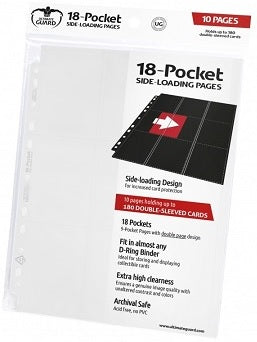 UG SUPREME PAGES SIDE-LOADING 18PKT WHITE 10CT Binder Sleeves Ultimate Guard    | Red Claw Gaming