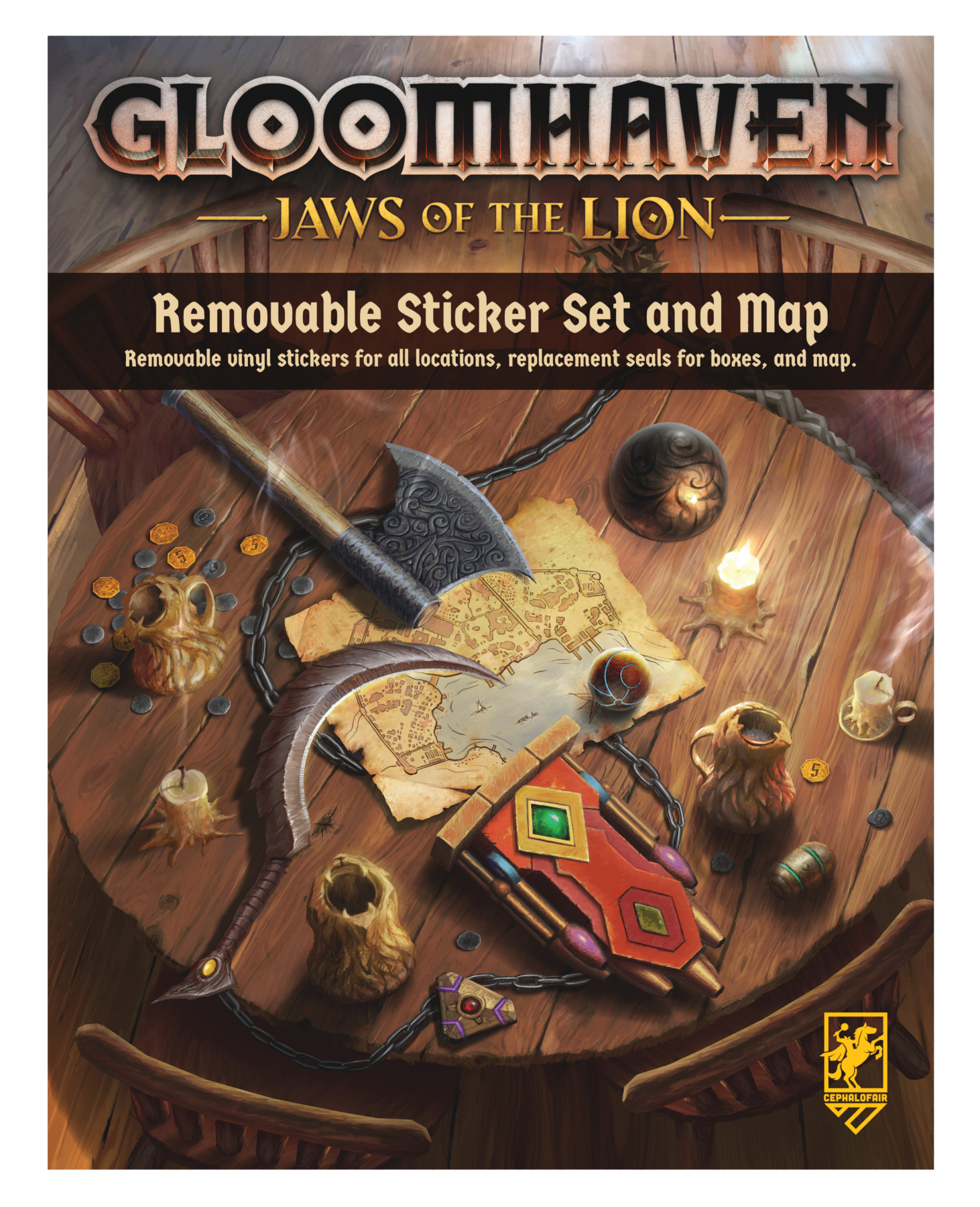 Gloomhaven Jaws of the Lion Removable Sticker Set and Map Board Games Cephalofair Games    | Red Claw Gaming