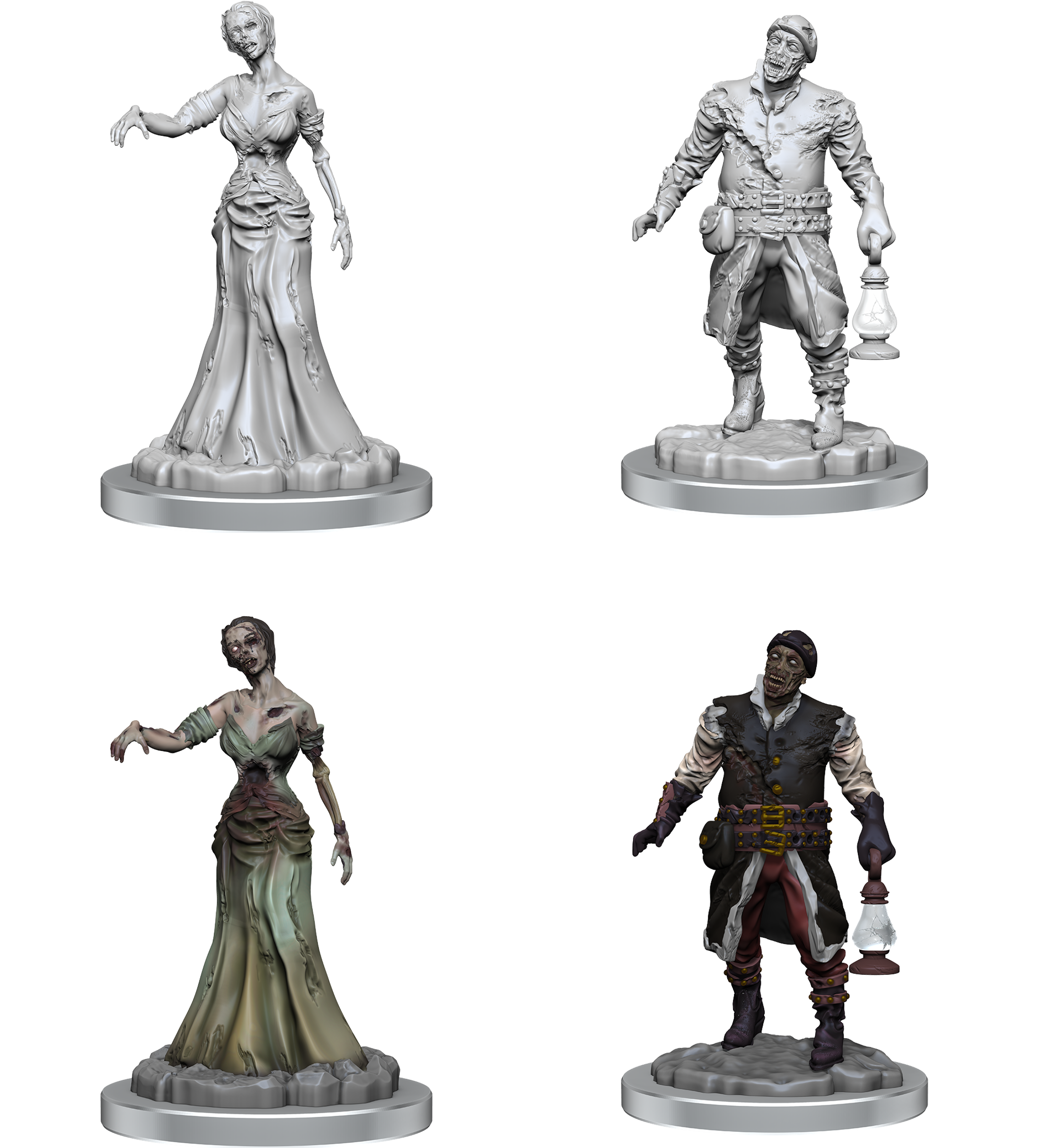 WizKids Deep Cuts Unpainted Miniatures: Zombies Minatures Wizkids Games    | Red Claw Gaming