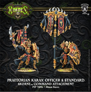 Skorne Praetorian Karax Officer and Standard Miniatures Clearance    | Red Claw Gaming