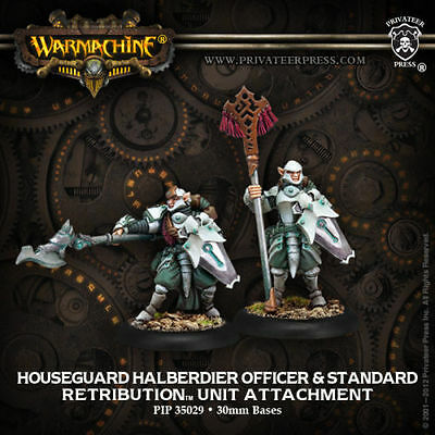 Scyrath Houseguard Halberdier Officer and Standard Bearer Miniatures Clearance    | Red Claw Gaming