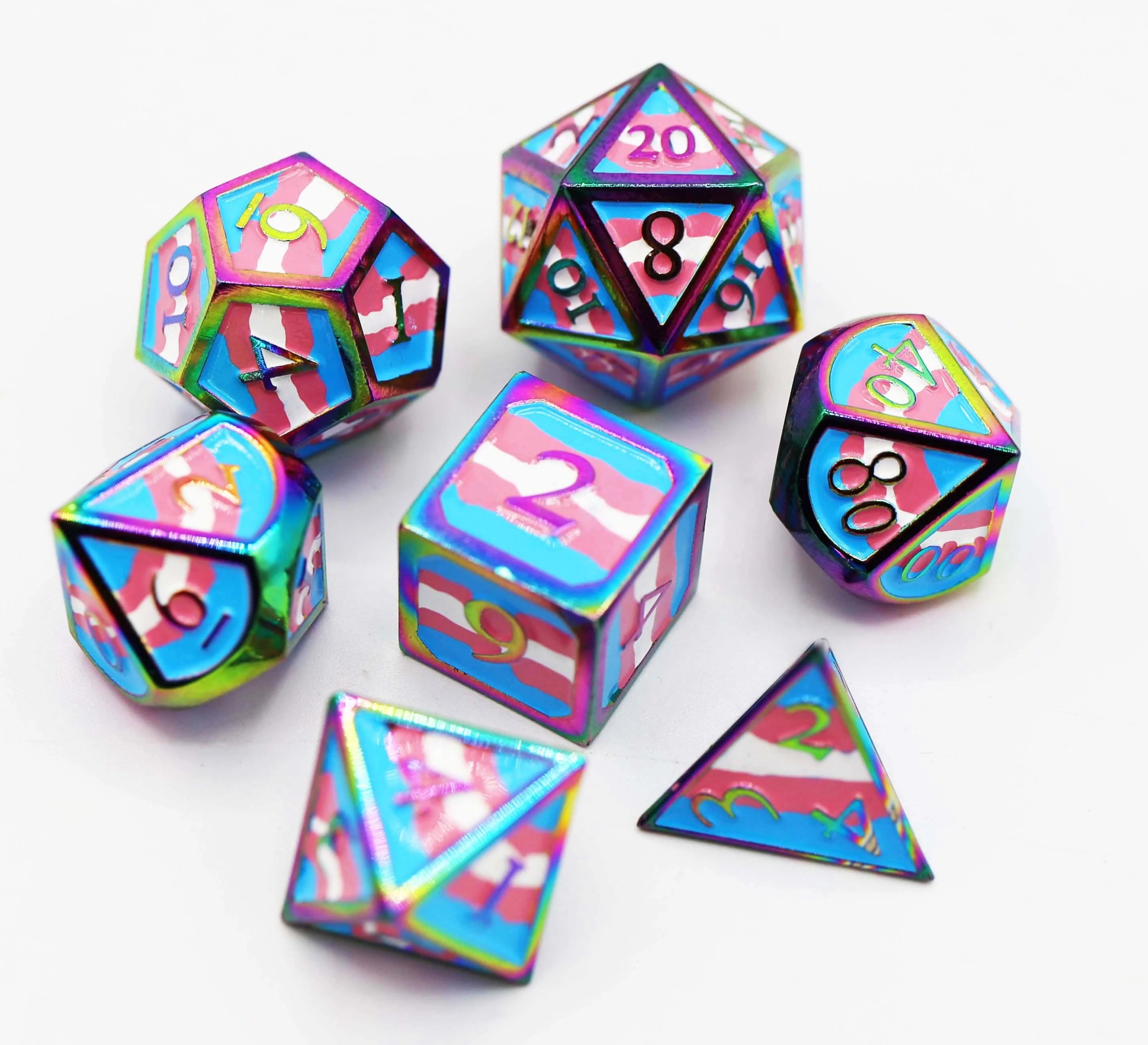 TRANS PRIDE FLAG - RPG SET Dice & Counters Foam Brain Games    | Red Claw Gaming