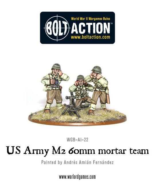 US Army 60mm mortar team American Warlord Games    | Red Claw Gaming