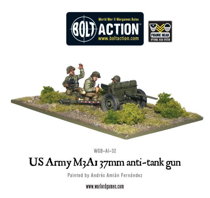 US Army 37mm Anti-Tank Team American Warlord Games    | Red Claw Gaming