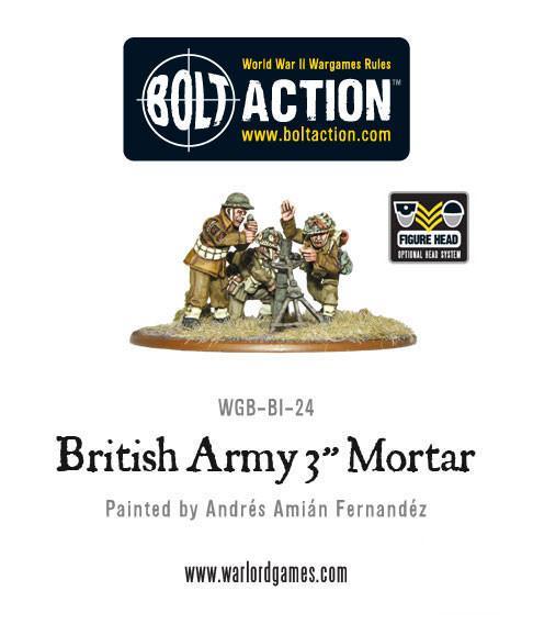 British Army 3" Mortar Team British Warlord Games    | Red Claw Gaming