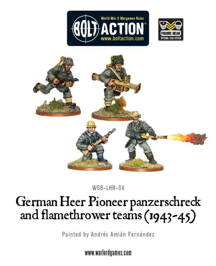 German Heer Pioneer Panzershreck And Flamethrower Teams American Warlord Games    | Red Claw Gaming