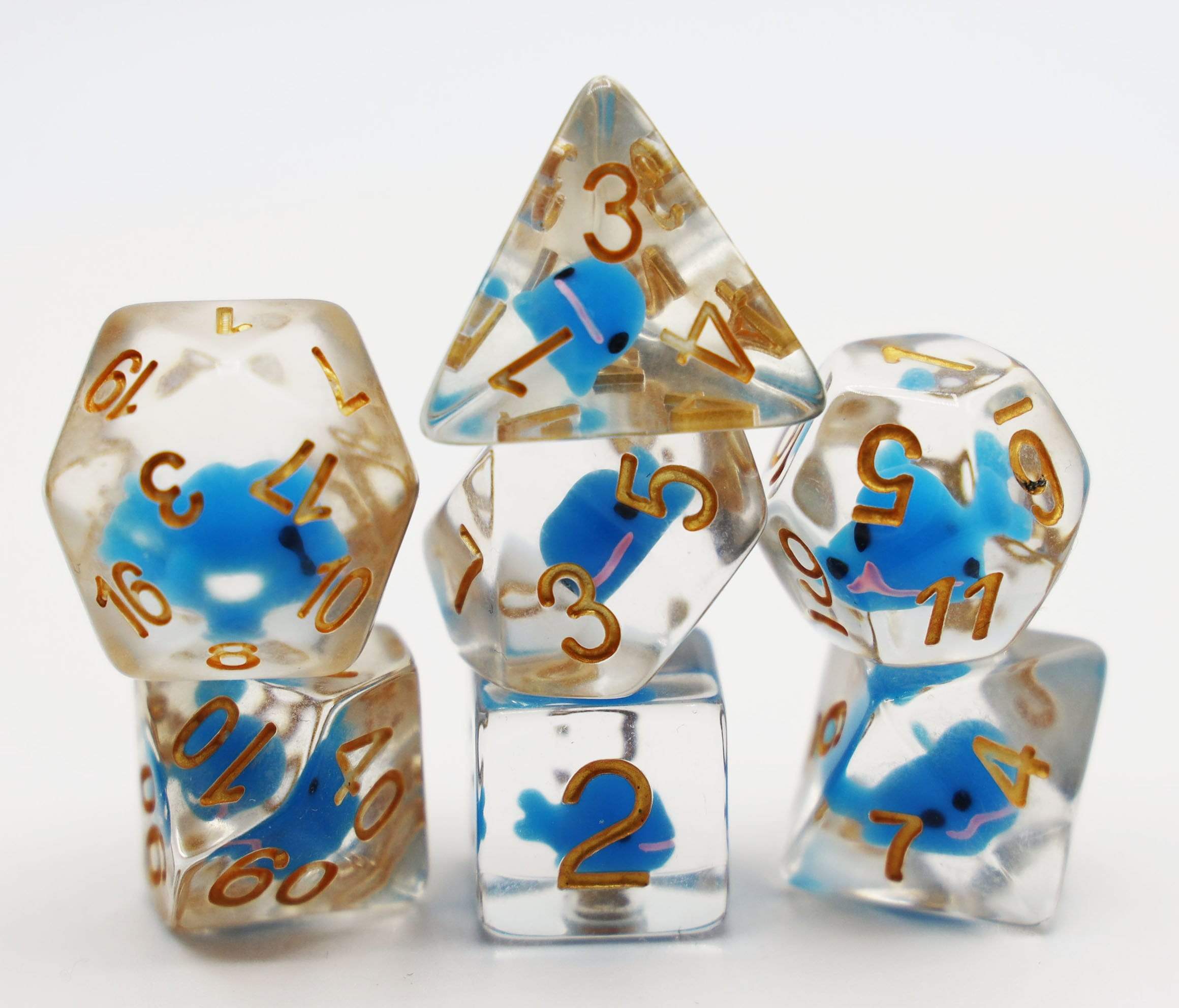 Blue Whale 7 Dice Set Dice & Counters Foam Brain Games    | Red Claw Gaming